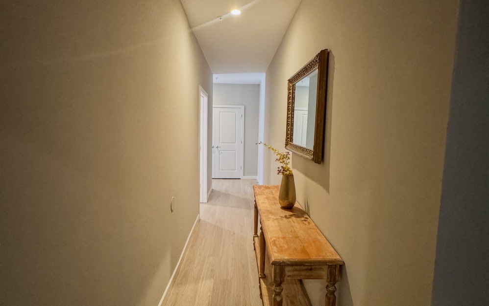 Van Gogh - 2 bedroom floorplan layout with 1 bathroom and 850 square feet (Private Entry Hallway)